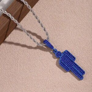 Blohsh Necklace (Blue) silver rope - Billie Eilish Necklace - Concert - Y2K